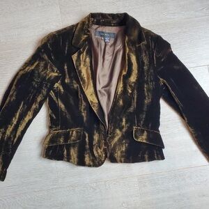 Zara Velvet Blazer in Black and Gold
